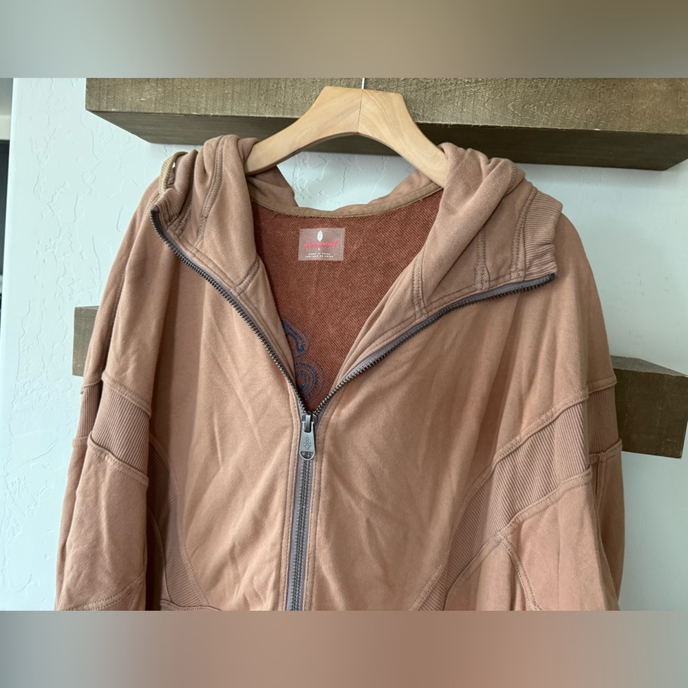 Free People Tan Hoodie with Graphic Detail - Picture 8 of 14